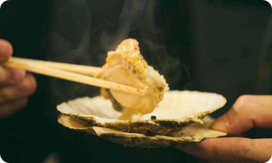 ホタテに醤油バター？邪道だよ。